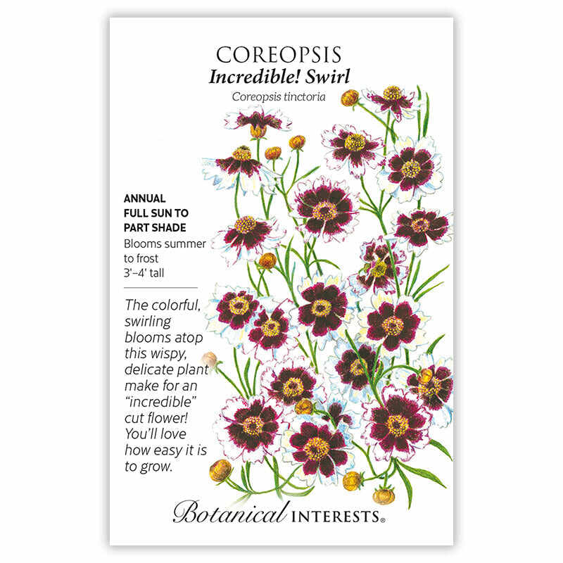 Coreopsis Incredible Swirl Hybrid Seed Packet