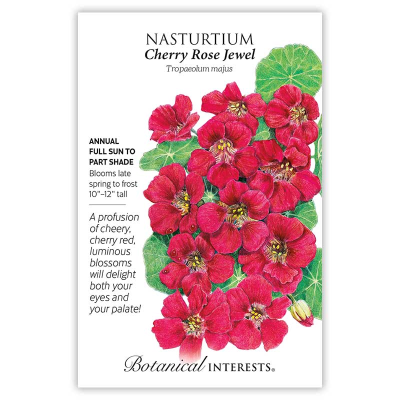 Nasturtium Cherry Rose Jewel Seed Packet