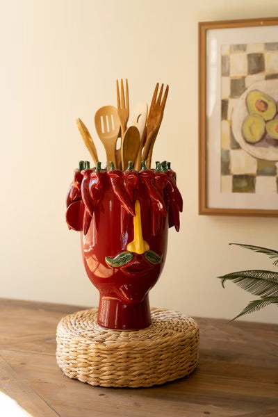 Red Pepper Head Planter
