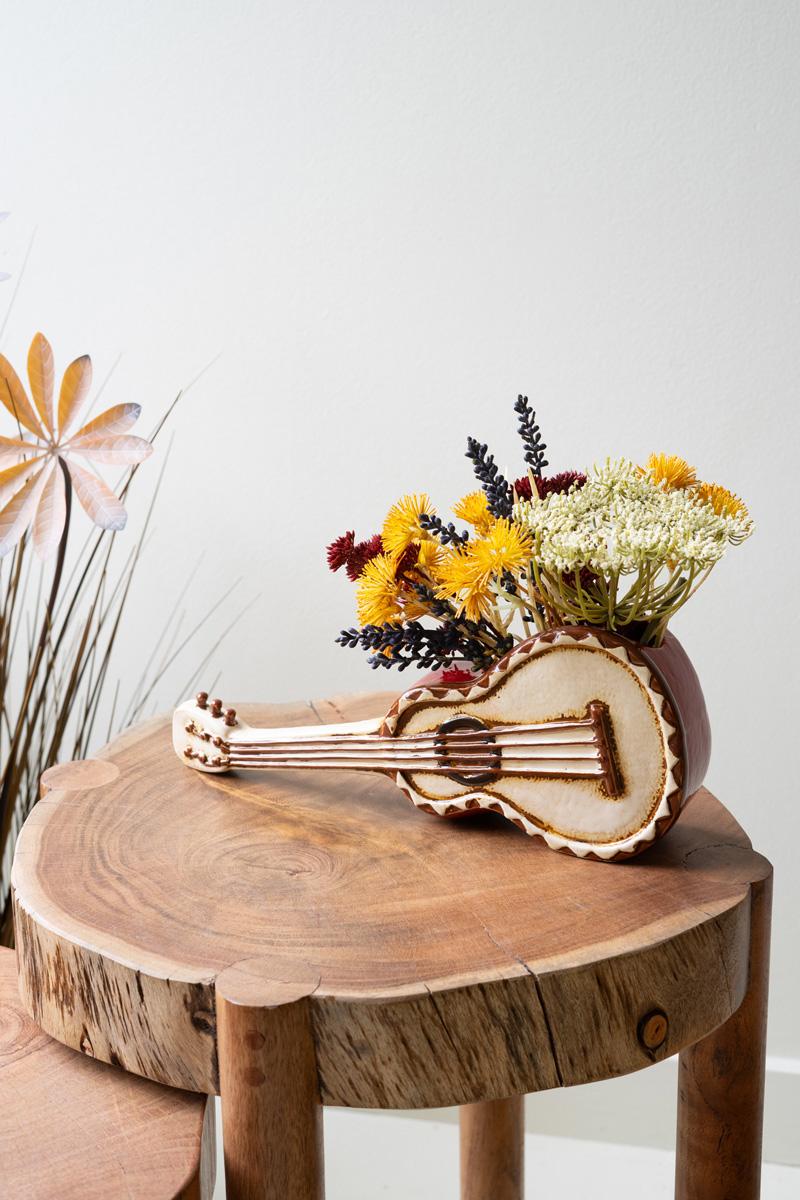Ceramic Guitar Planter product photo