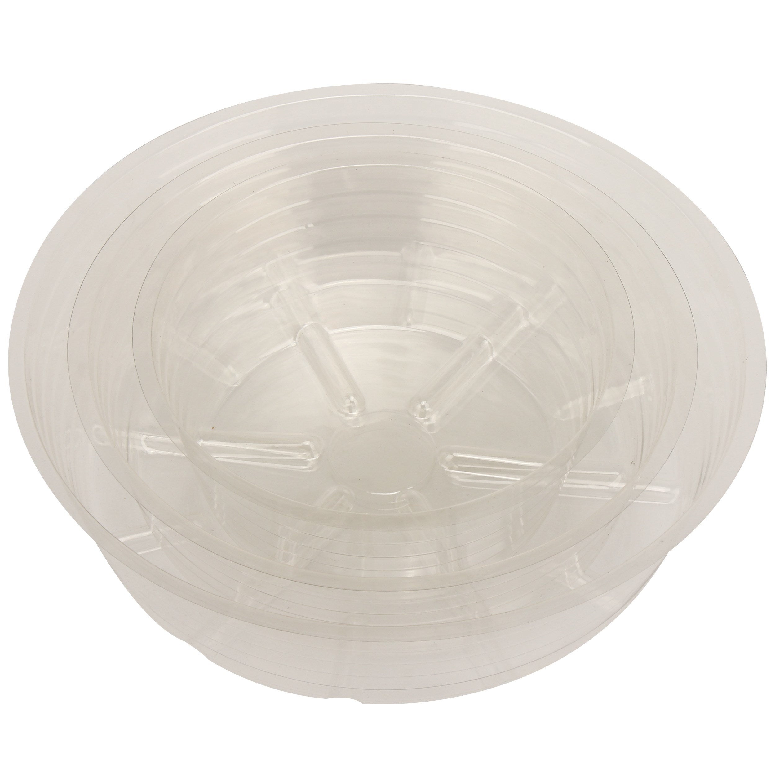 12” deep dish clear plastic saucer product photo