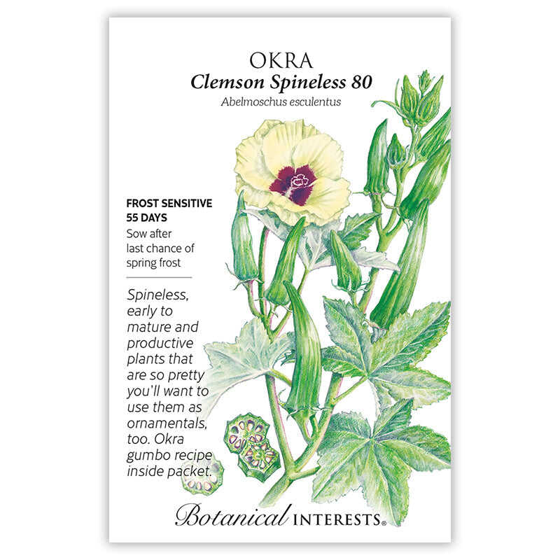 Okra Clemson Spineless 80 seed packet photo