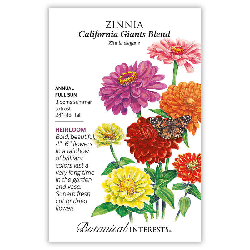 Zinnia California Giants Seed Packet seed packet photo