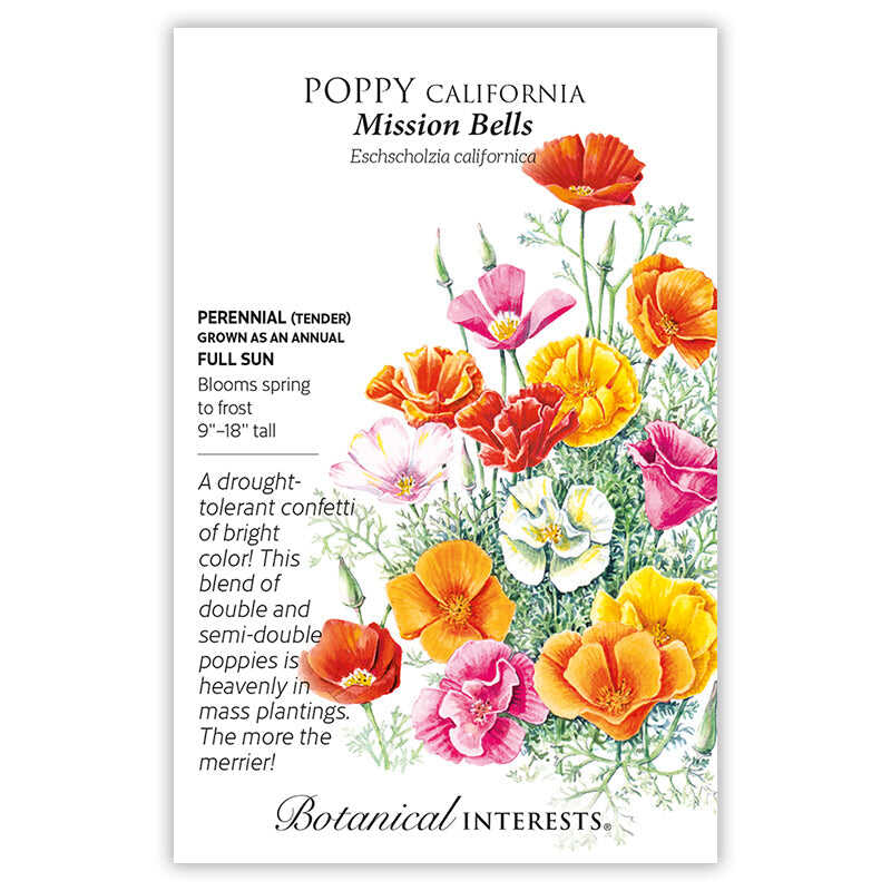 Poppy California Mission Bells seed packet photo
