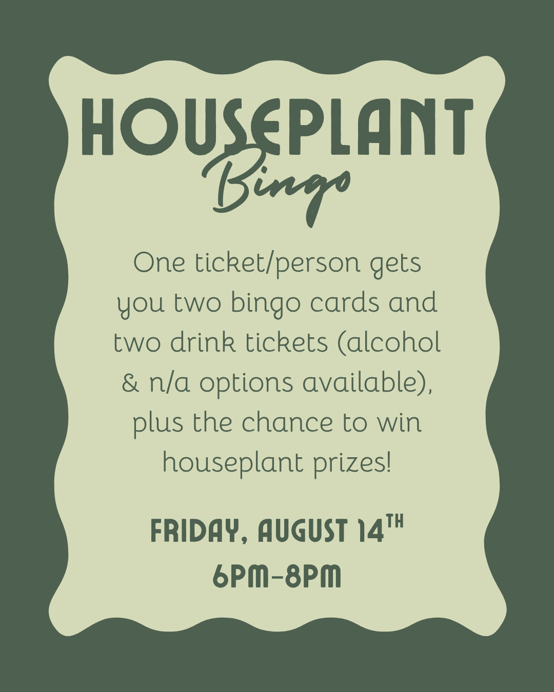 Houseplant Bingo Ticket
