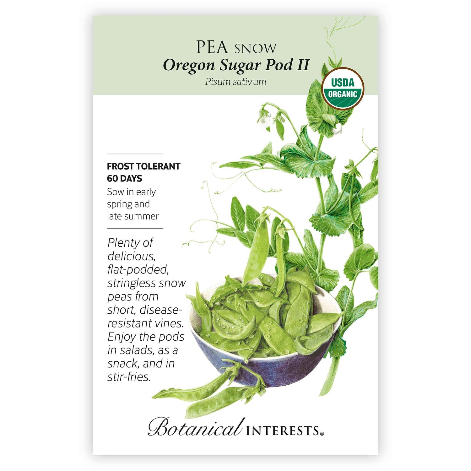 Pea Oregon Sugar Pod II seed packet photo
