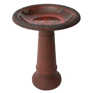 Algreen Acerra 20” Stone Composite Birdbath Red product photo