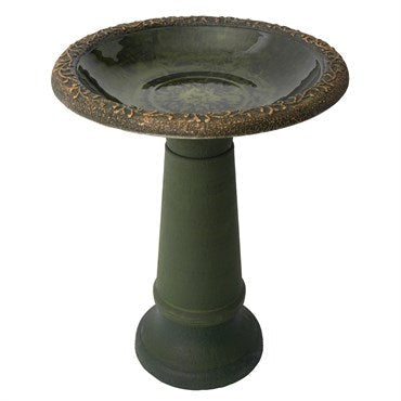 Algreen Acerra 20” Stone Composite Birdbath Green product photo