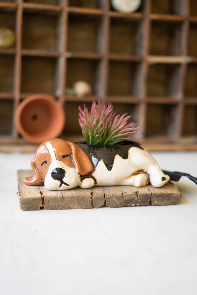 Ceramic Beagle Planter product photo