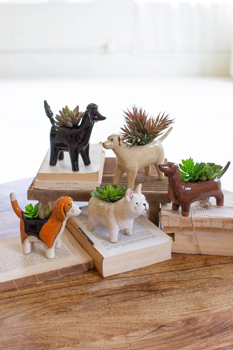 Ceramic Dog Planter product photo