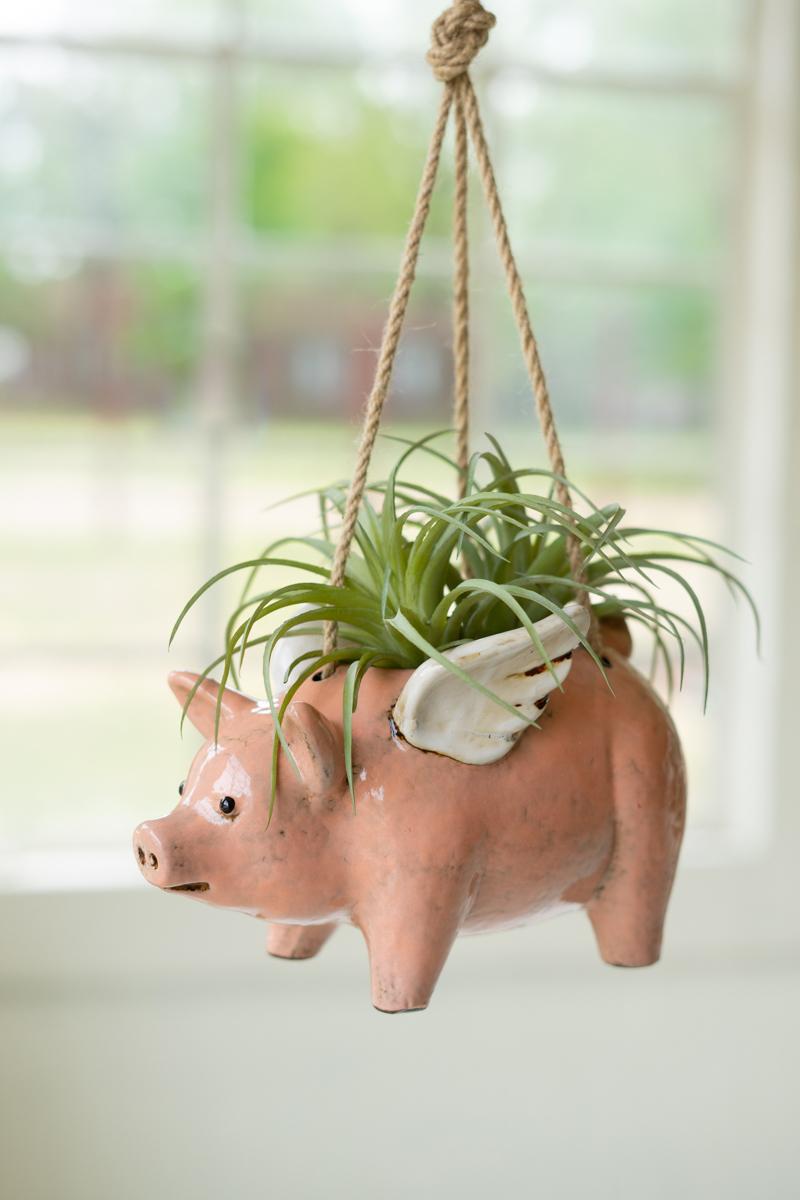 Ceramic Hanging Pig Planter product photo