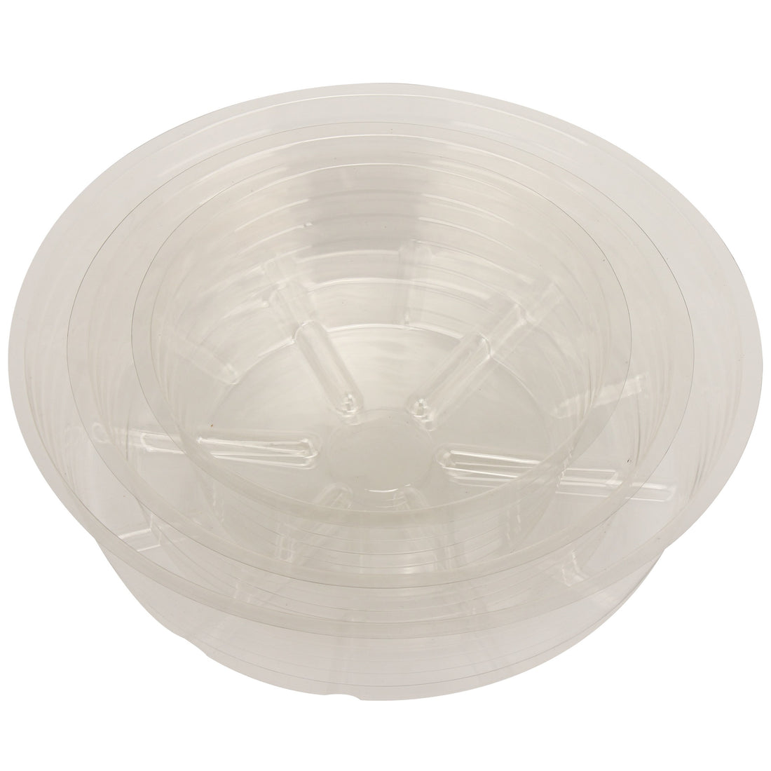 12” deep dish clear plastic saucer product photo