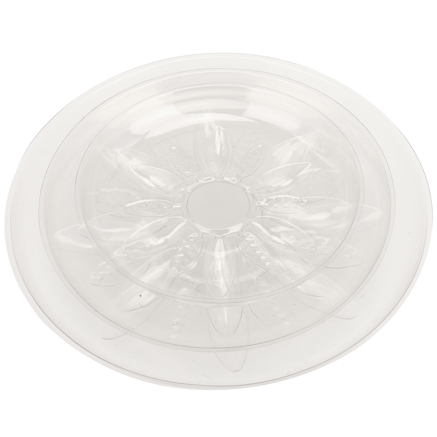 16” clear plastic saucer product photo