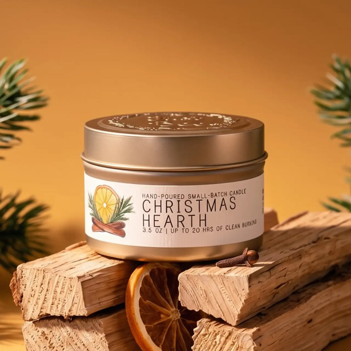 Christmas Hearth Tin Candle