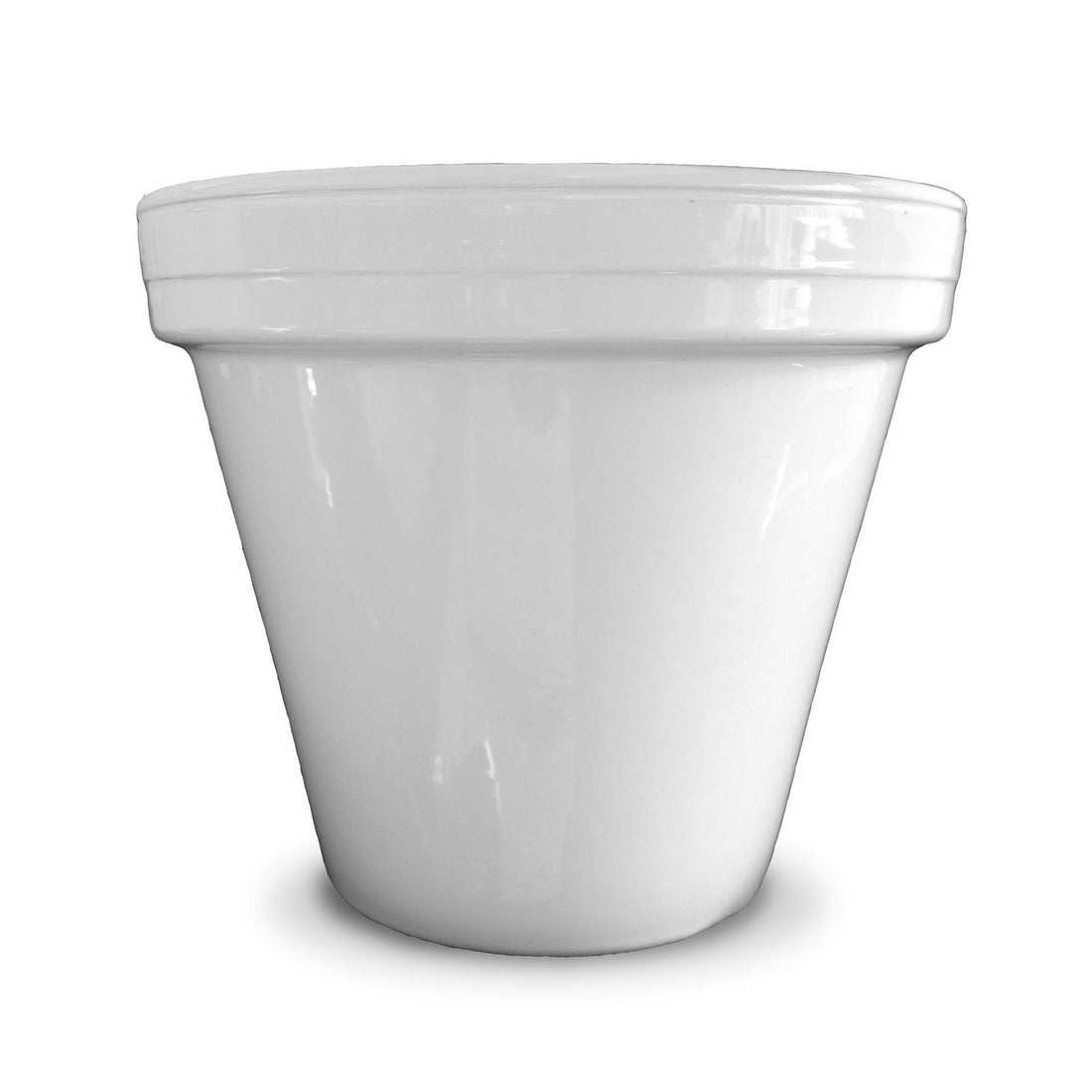 8in Matte White Powder Coated Pot product photo