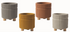 Small Grey Ceramo Ridged Terracotta Pot w Wood Legs product photo