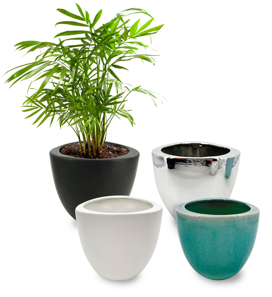 6in Triangle Cone Pot Chrome product photo