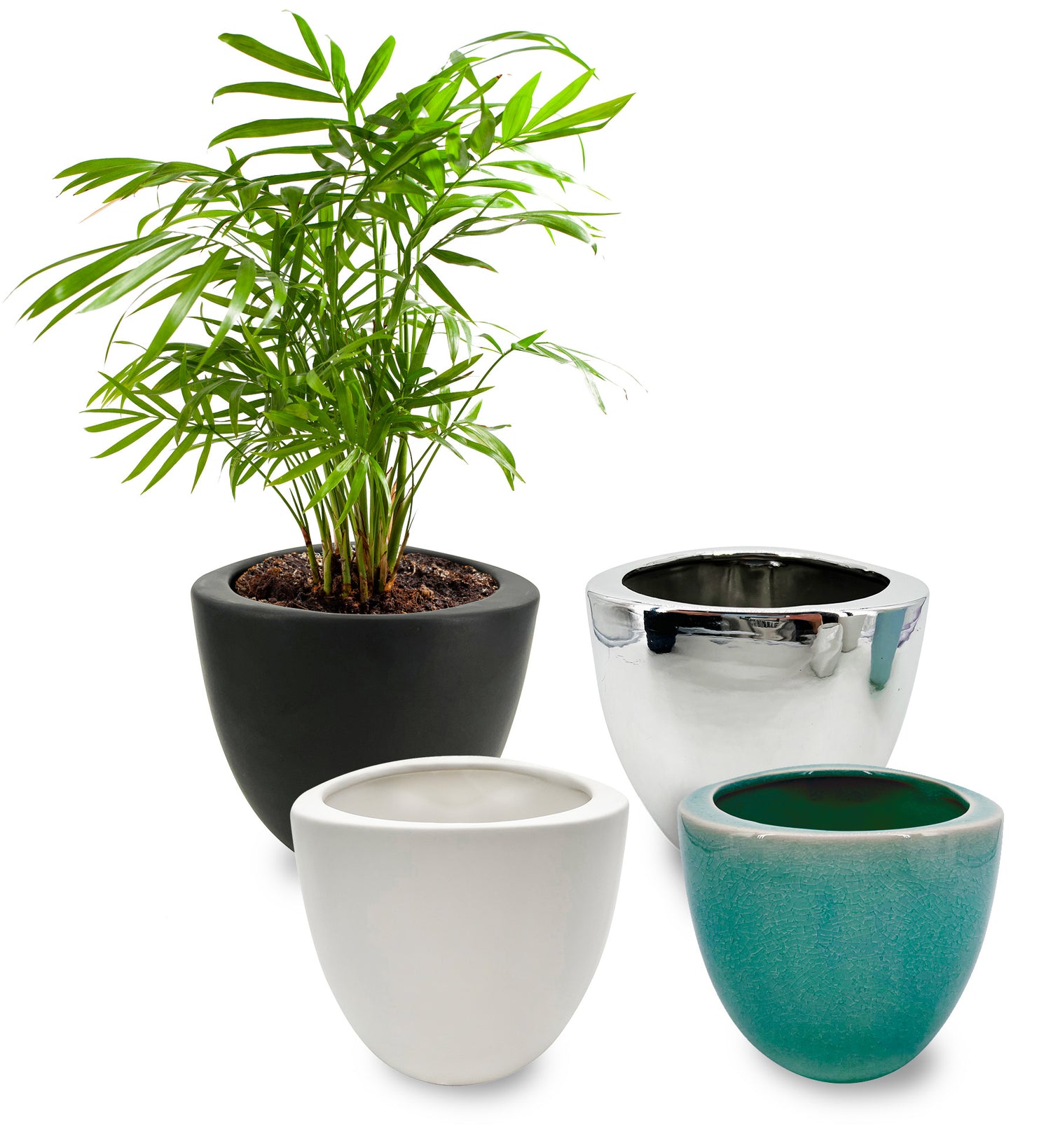 6in Triangle Cone Pot Chrome product photo